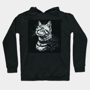 Bengal Cat And Rose Hoodie